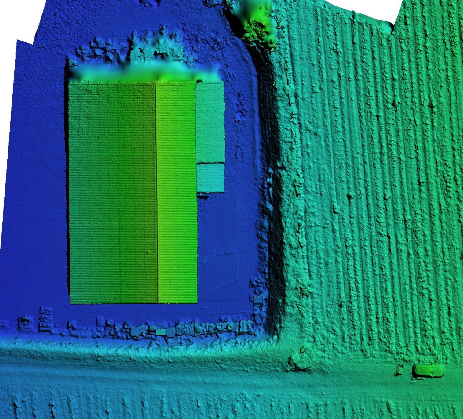 Modèle numérique de surface (MNS) ou d'élévation - photogrammétrie par drone